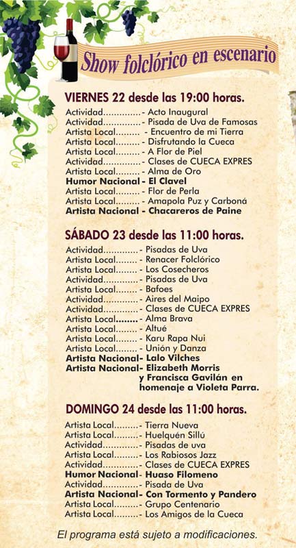 programa fiesta de la vendimia de buin