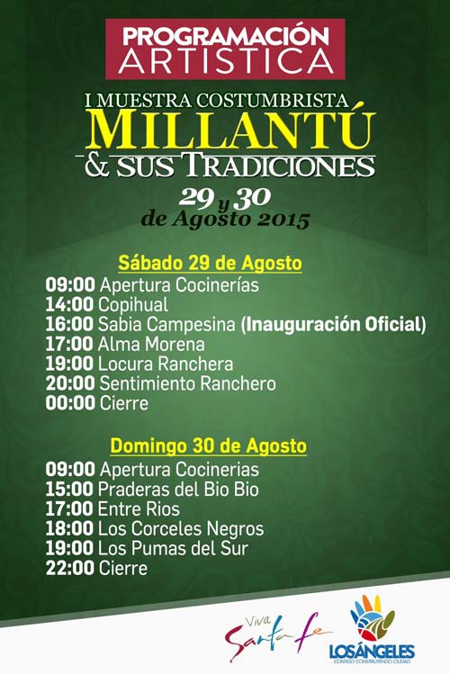 1° Fiesta Costumbrista “Millantú y sus Tradiciones” en Los Ángeles 1 fiesta costumbrista millantu y sus tradiciones