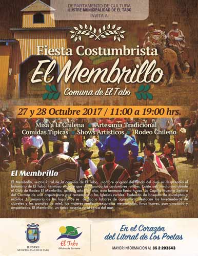 27 y 28 de octubre se realizará la tradicional Fiesta Costumbrista El Membrillo