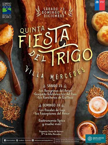 Quinta Fiesta del Trigo en Villa Mercedes, Quilleco.