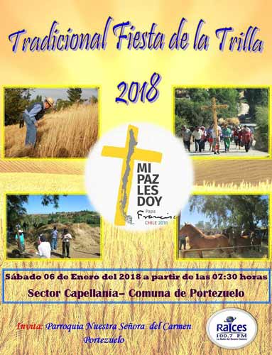Tradicional Fiesta de la Trilla y Bendición de Espigas en Capellanía, Portezuelo 2018