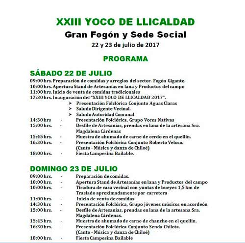 Yoco de Llicaldad, 22 y 23 de julio de 2017