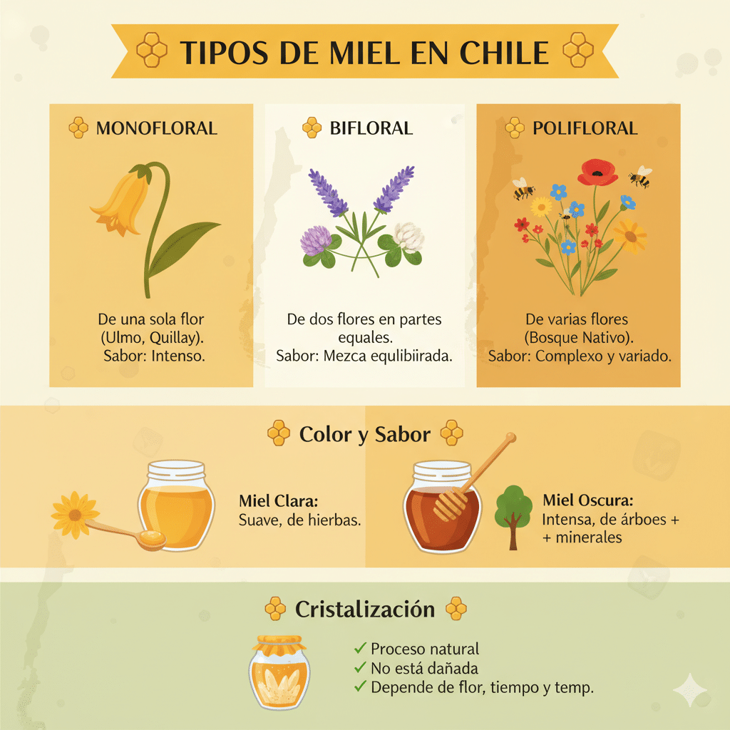 infografia Tipos de miel en chile