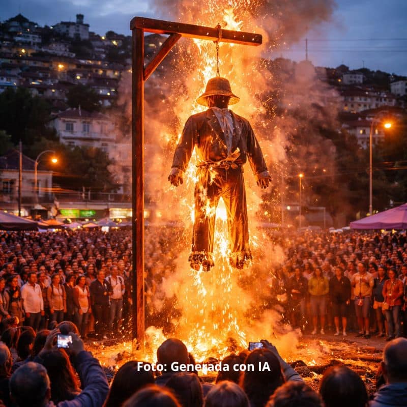 Quema de judas en Chile
